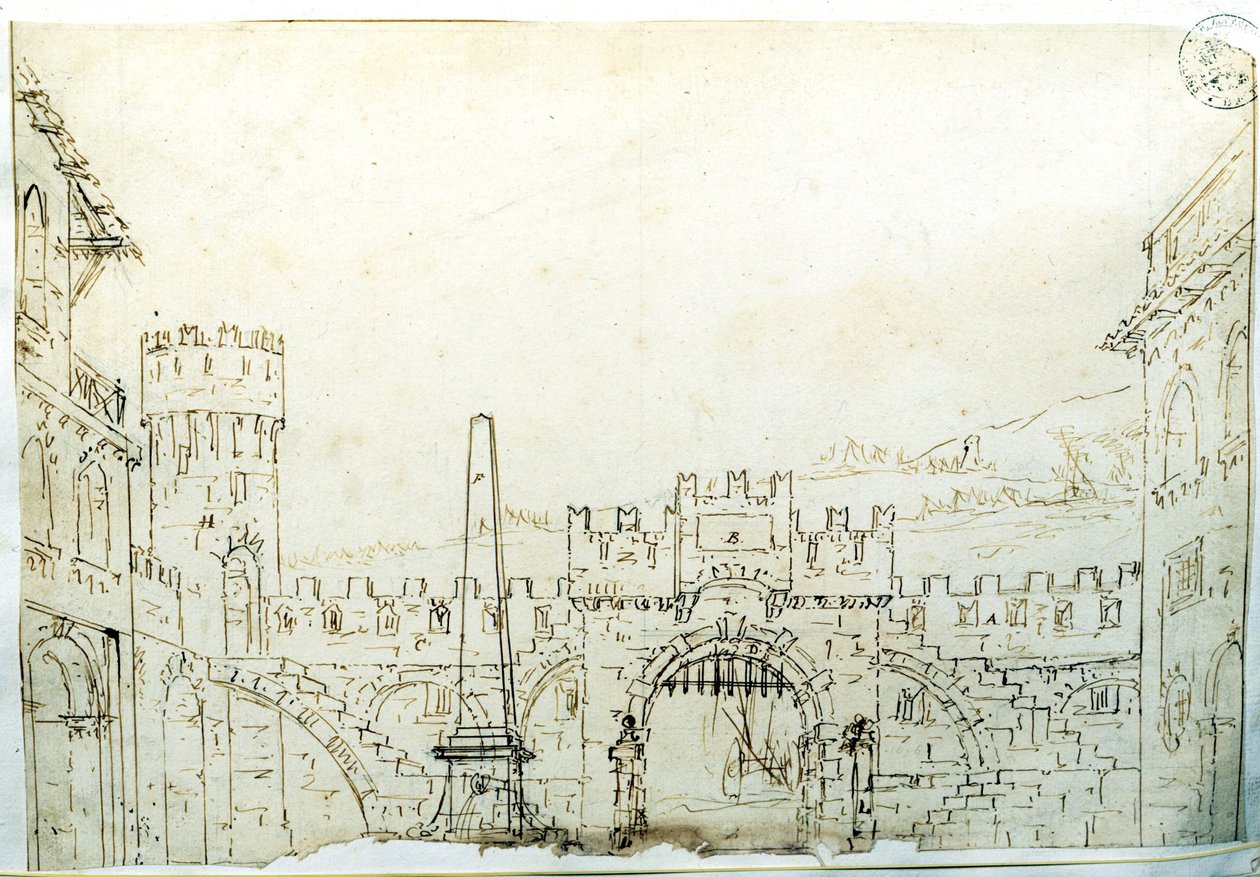 Scenografische setting door F. Galliari voor Antonio Vivaldi