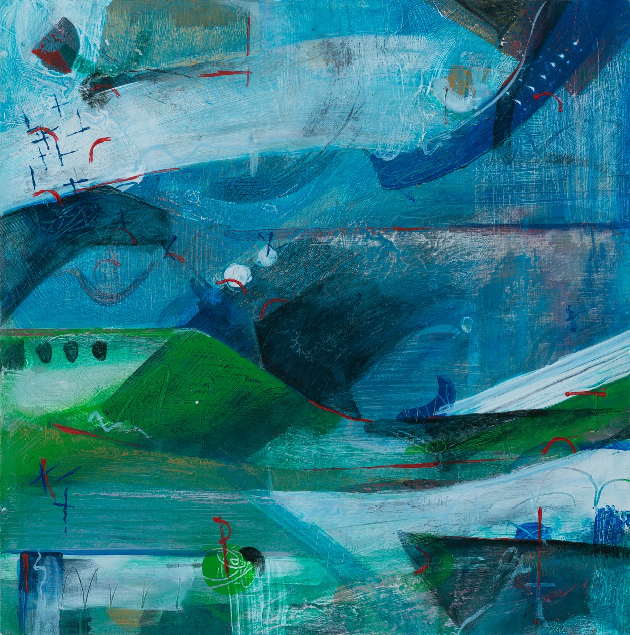 Flying High, 2019 (acrylverf op doek) door Faye Bridgwater