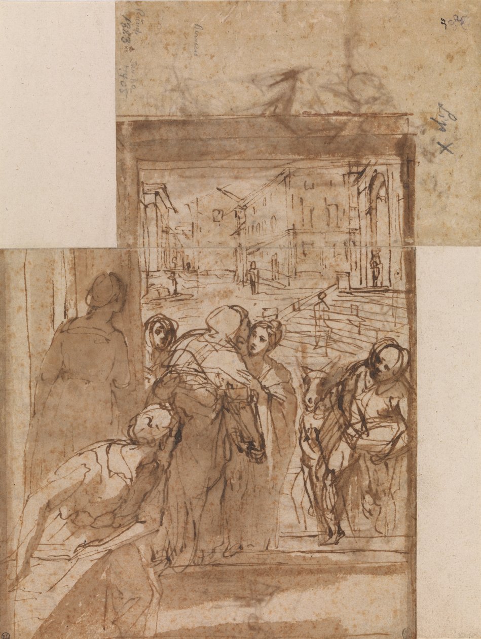 Compositiestudie voor de Visitatie door Federico Barocci