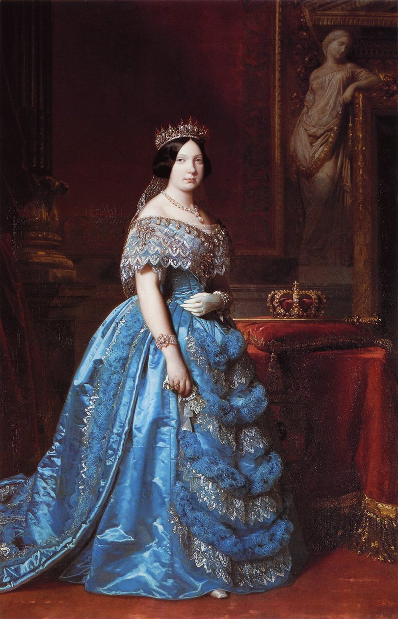 Spaans: Retrato de la reina Isabel II de España (1830-1904) Portret van Isabella II van Spanje door Federico de Madrazo y Kuntz