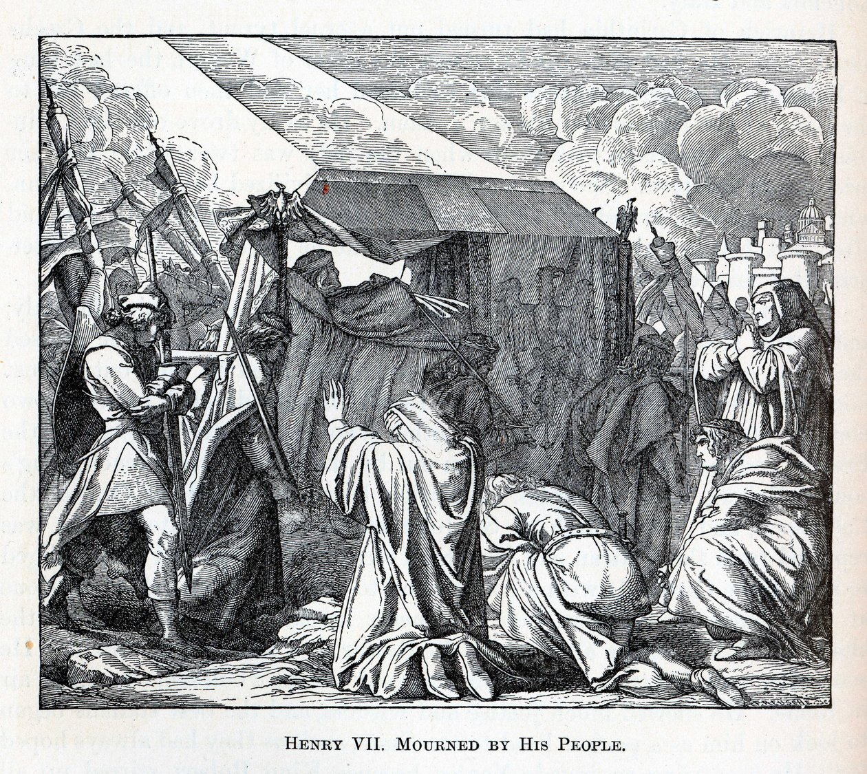 Hendrik VII betreurd door zijn volk, 1882 door Fedor Reusche
