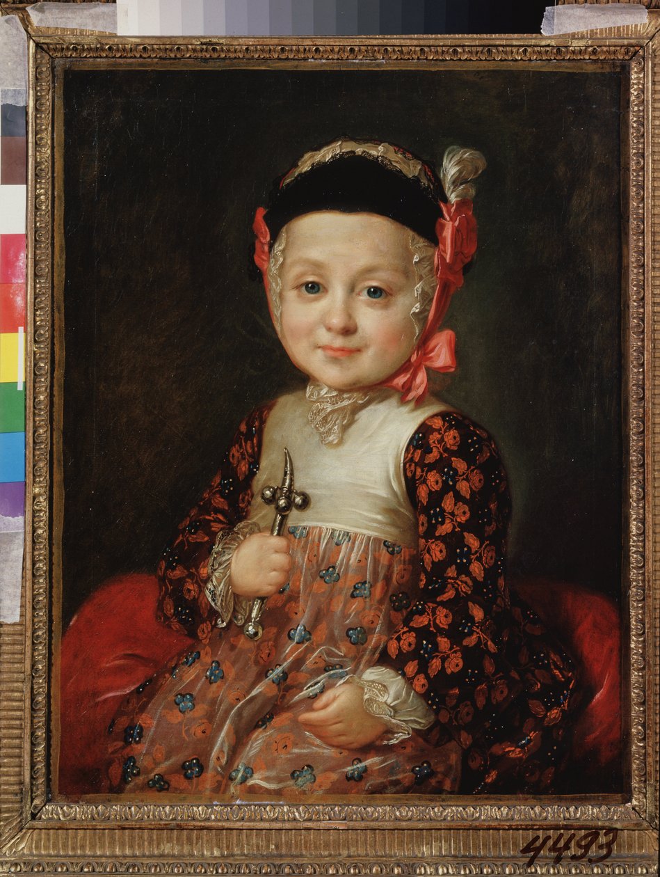 Portret van Alexei Grigorievitch Bobrinski (1762-1813) als kind door Fedor Stepanovich Rokotov