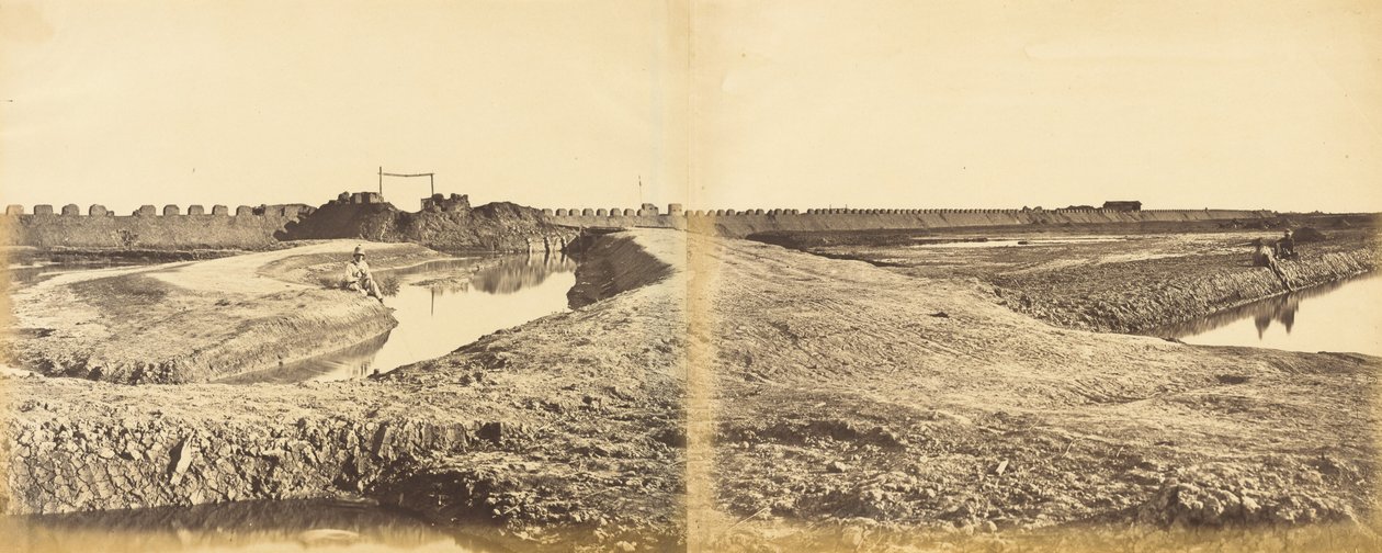 Tangkoo Fort Na de Verovering, Toont de Franse en Engelse Ingang, 10 Augustus 1860 door Felice Beato