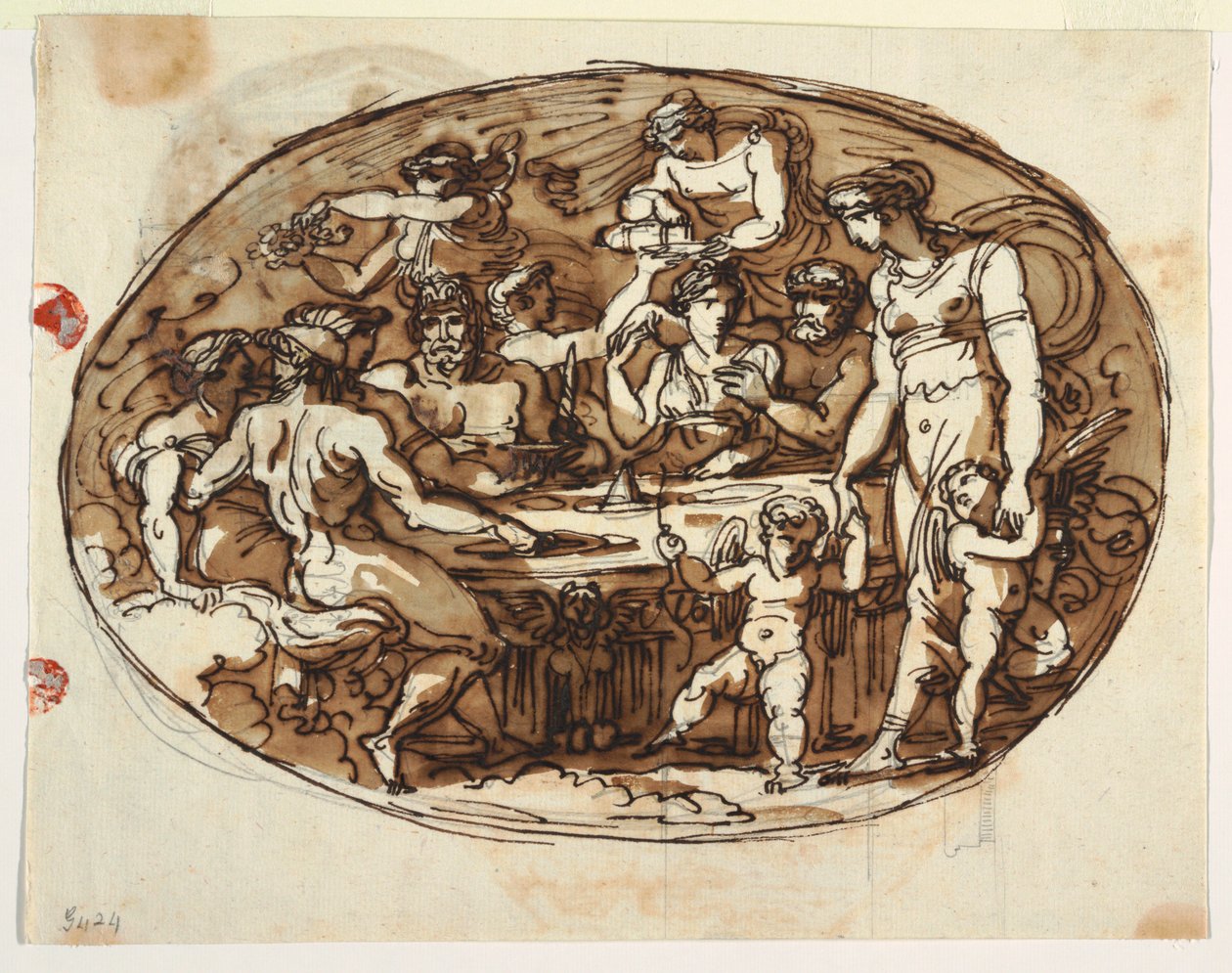 Banket van de Goden, variant voor de Sala di Pranza, Palazzo Guarini, Forli door Felice Giani