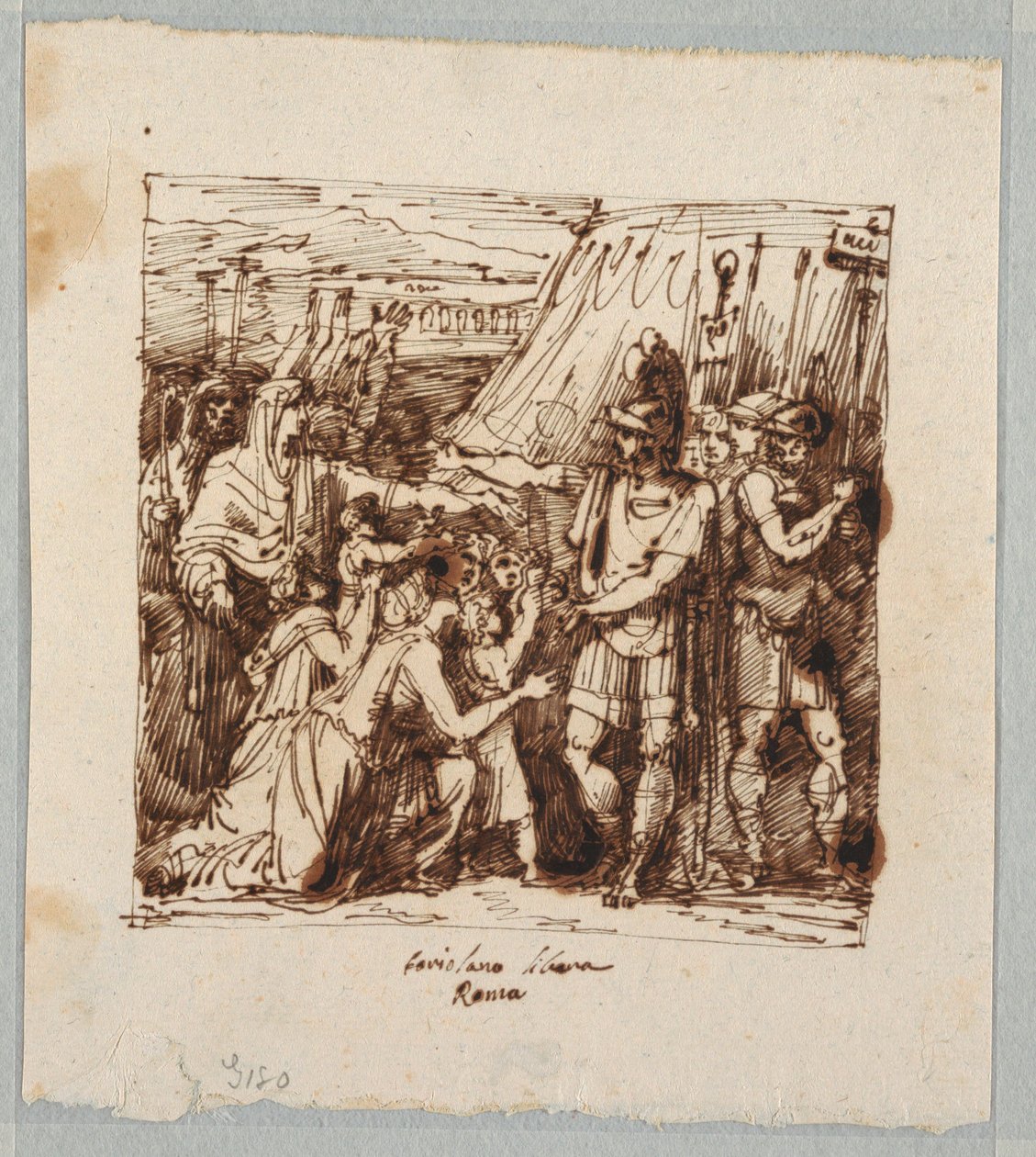 Coriolanus stemt in met het opheffen van het beleg van Rome door Felice Giani