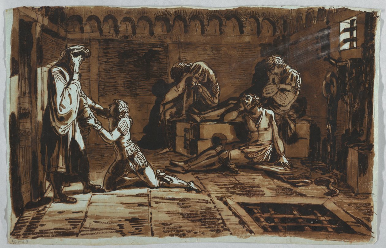 De Dood van Graaf Ugolino en zijn Zonen door Felice Giani
