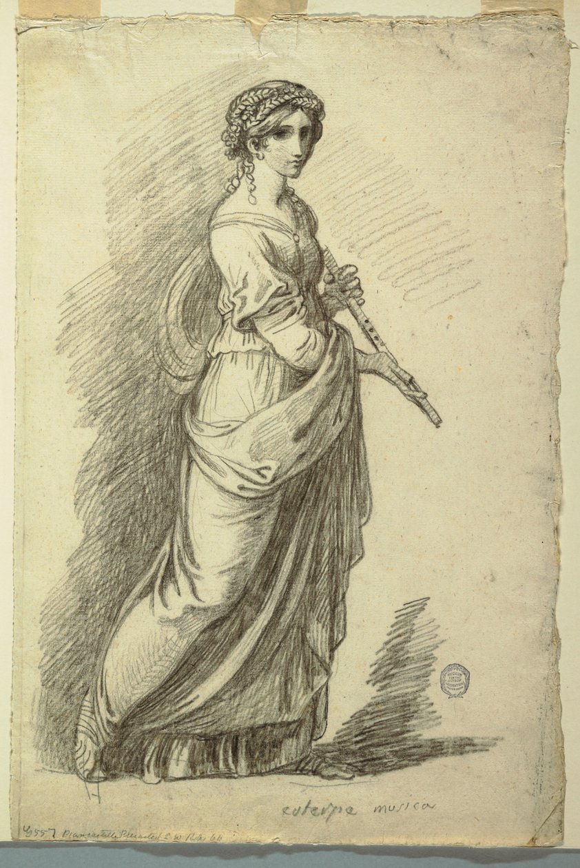 Euterpe, muze van de lyrische poëzie door Felice Giani