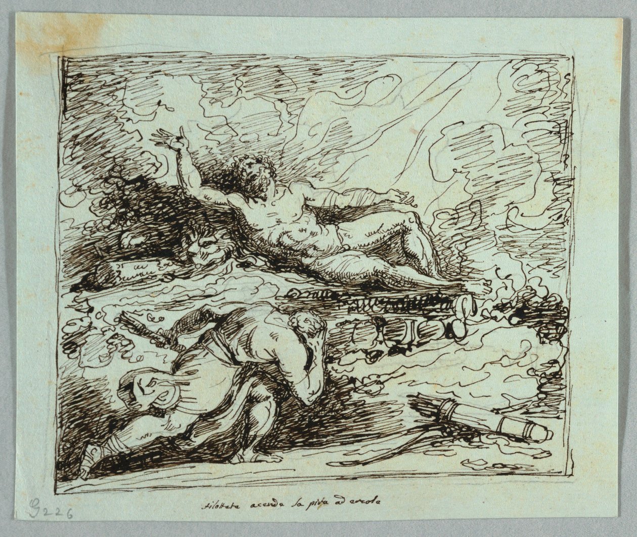 Philactetes Brengt de Fakkel van Hercules aan de Brandstapel door Felice Giani