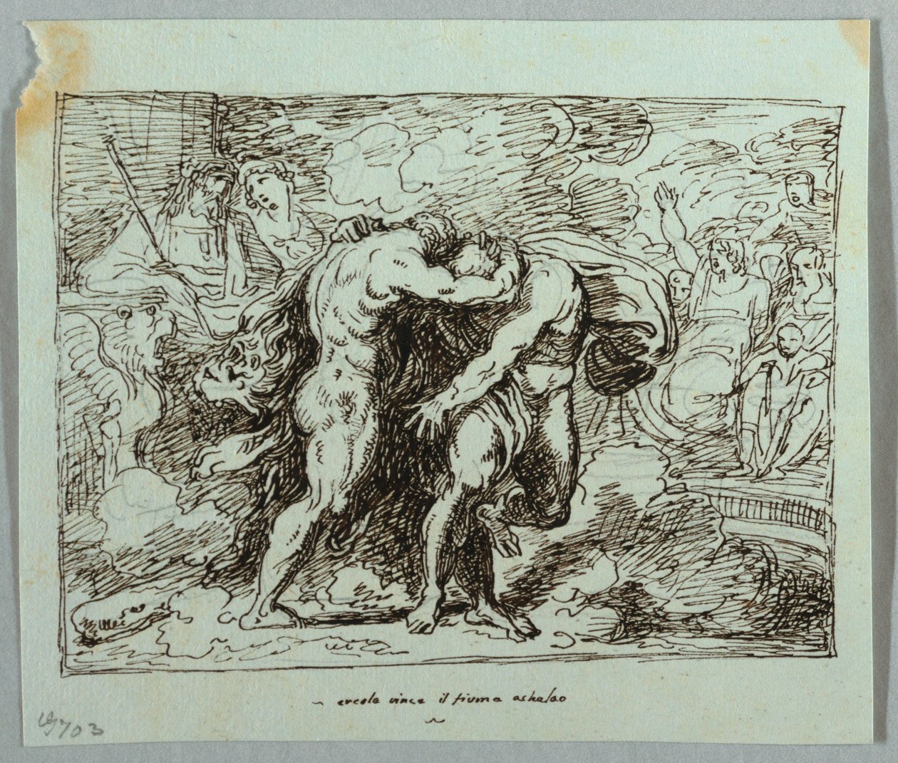 De strijd tussen Hercules en de riviergod Achelous door Felice Giani