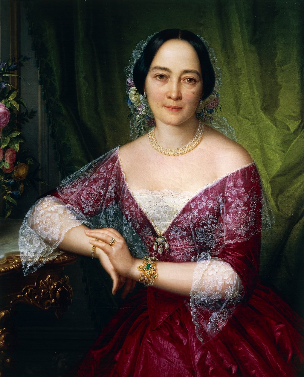 Portret van Anne Opulich door Felice Schiavoni door Felice Schiavoni