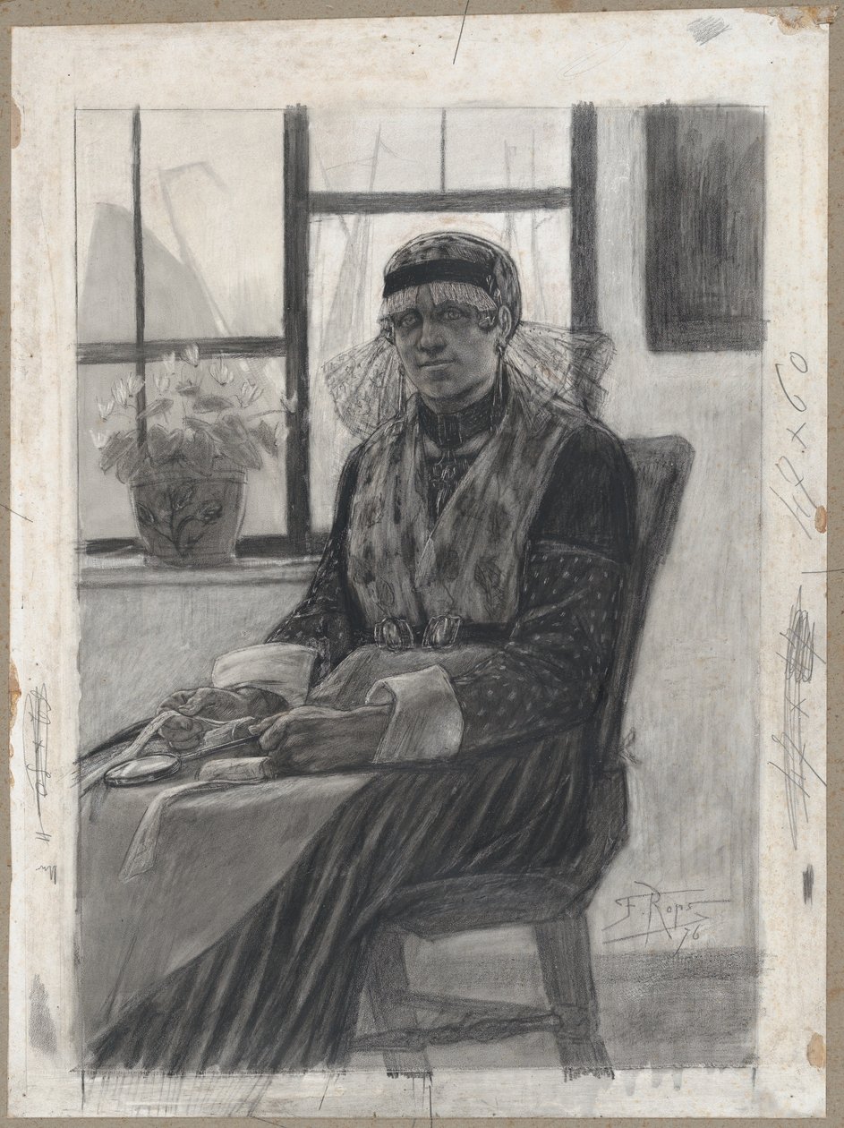 De kantwerkster door Félicien Rops
