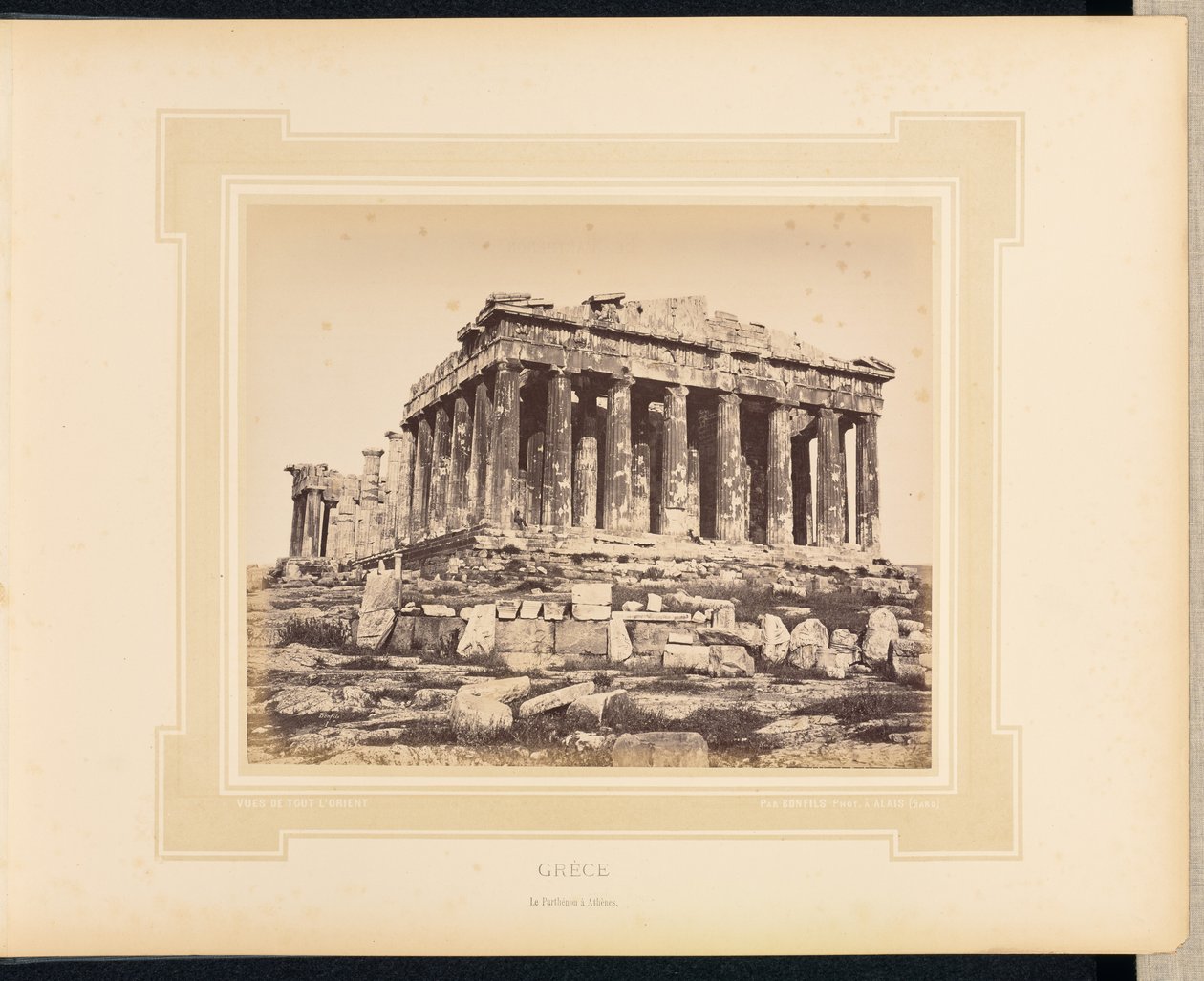 Griekenland: Het Parthenon in Athene door Félix Bonfils