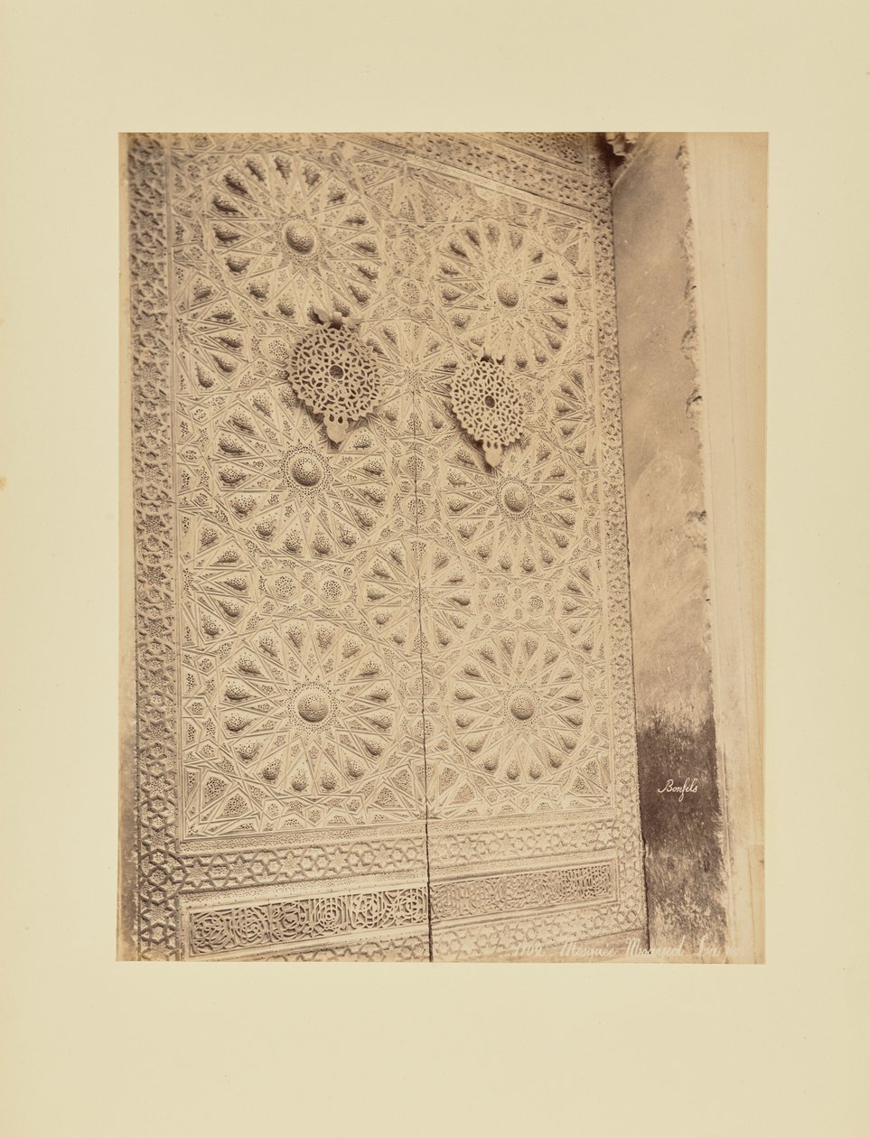 Moskee Moayed - De poort door Félix Bonfils