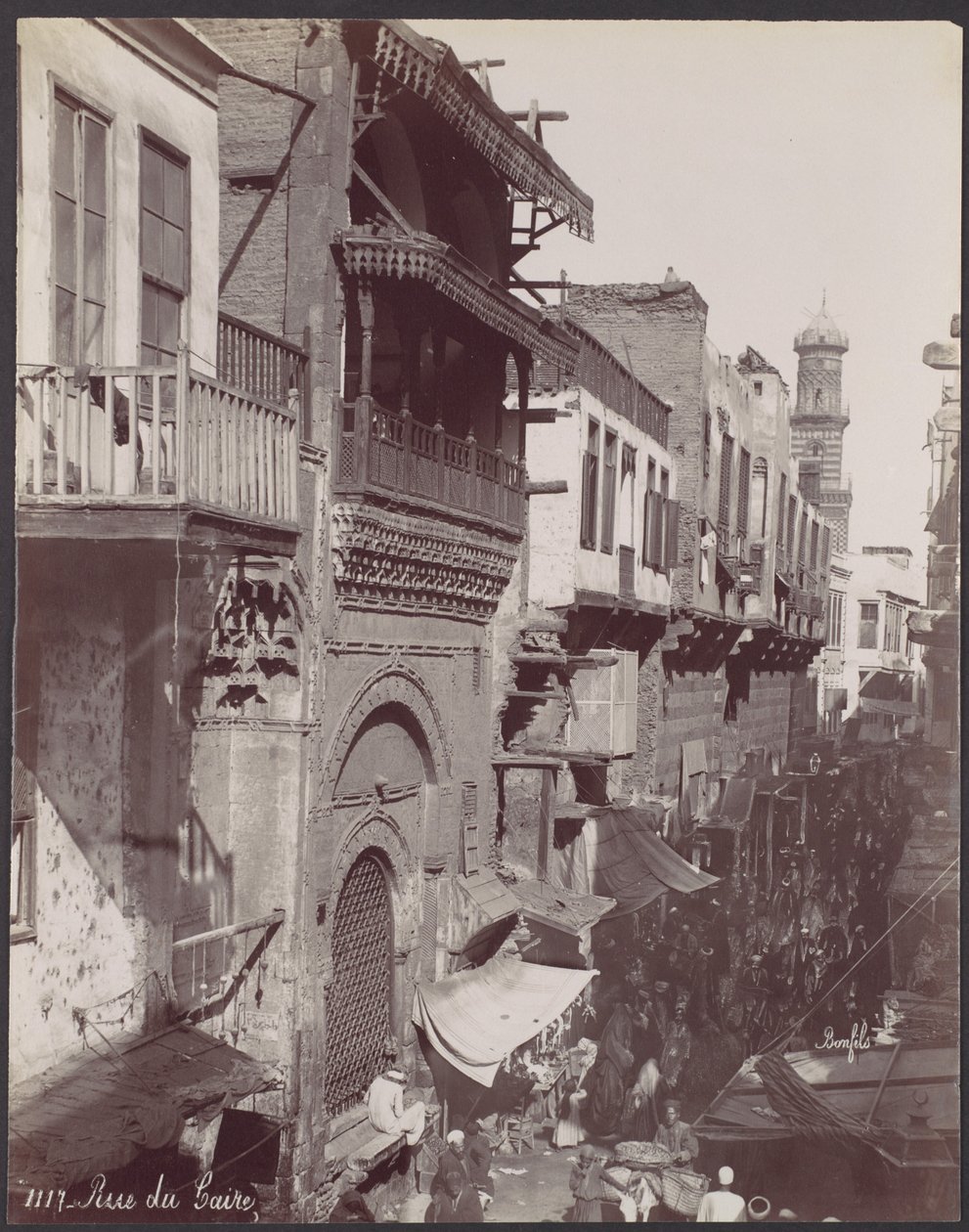 Rue du Caire door Félix Bonfils