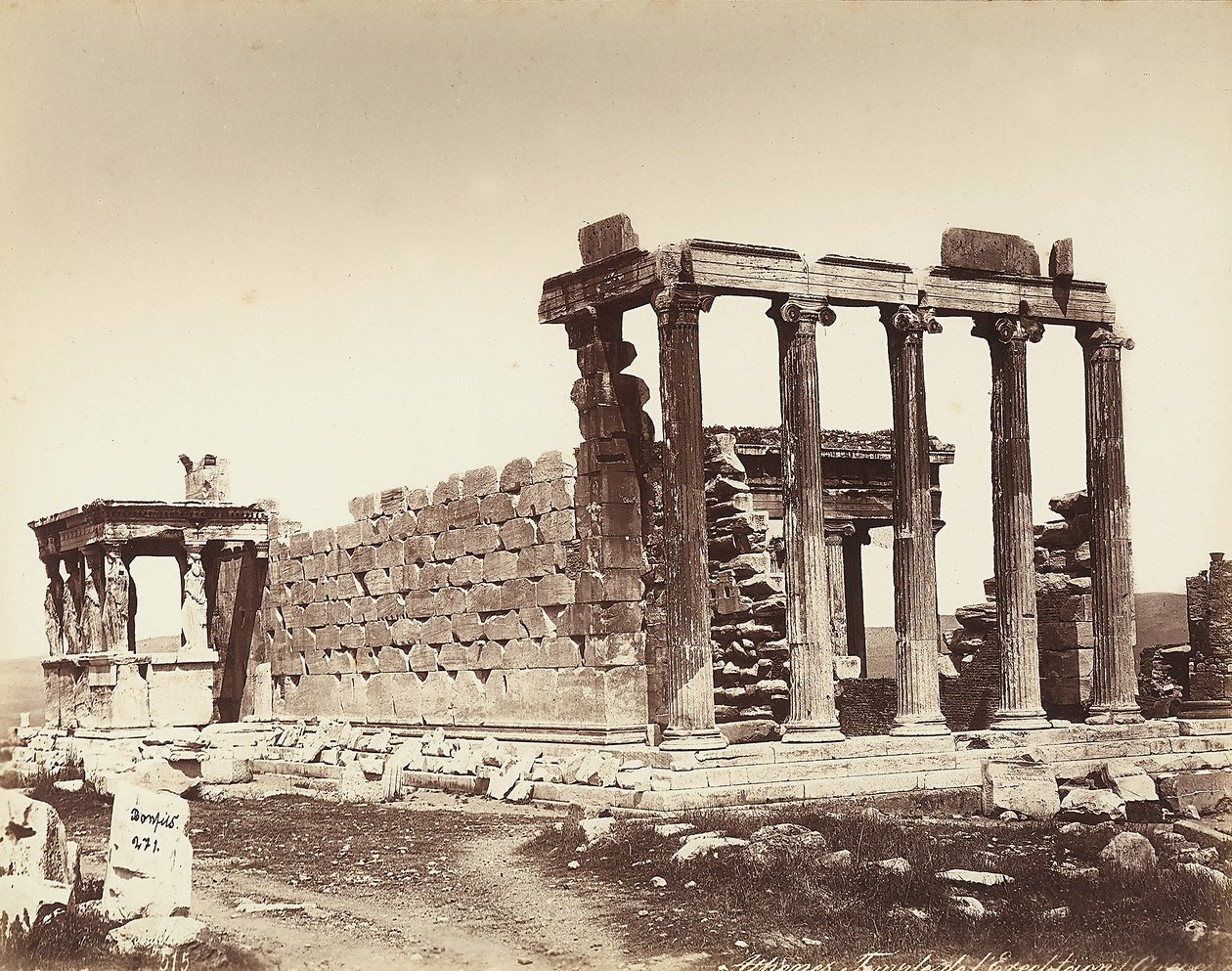 De Tempel van Erectheion op de Akropolis in Athene door Félix Bonfils
