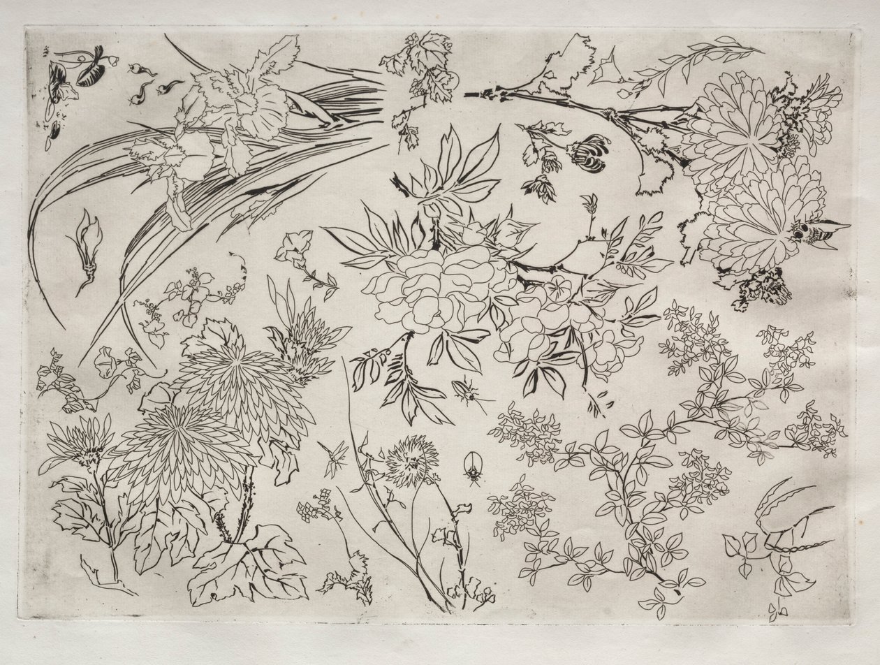 Dinerservies Rousseau servies: Bloemen nr. 23, 1866 door Felix Bracquemond
