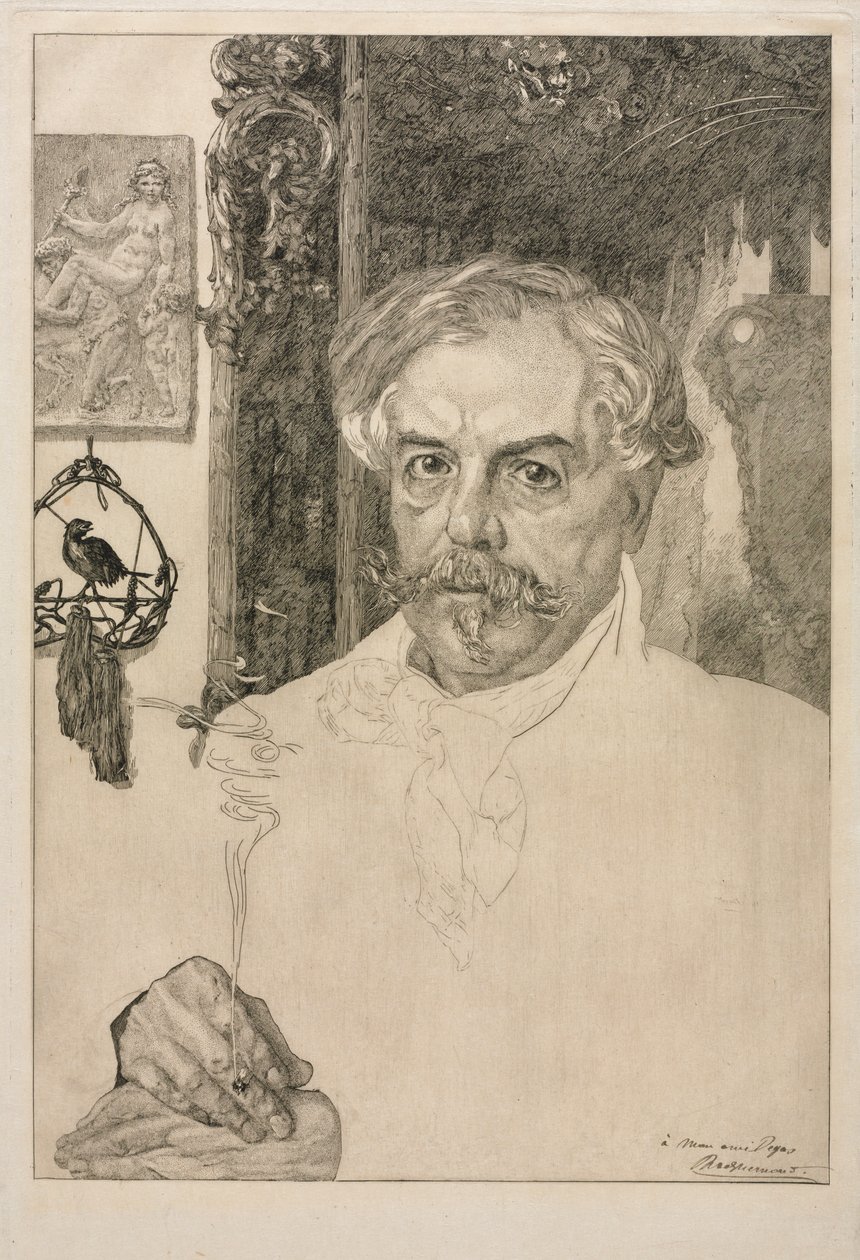 Portret van Edmond de Goncourt door Felix Bracquemond