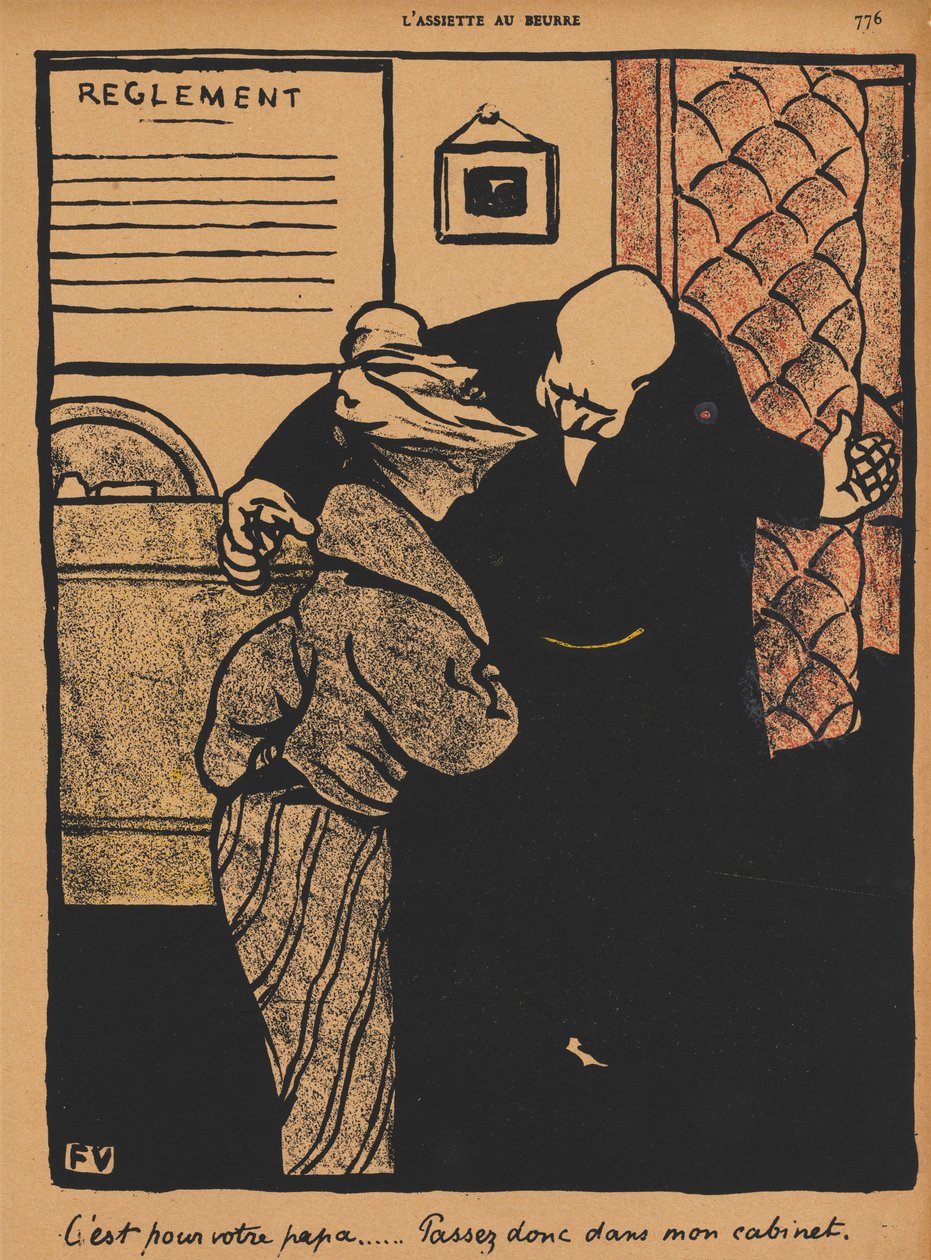 Misdrijven en straffen XIX, 776: Het gaat over je vader, 1872 door Felix Edouard Vallotton