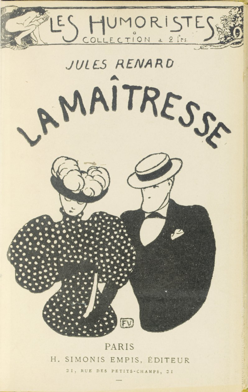 Voorkant van "De Meesteres" door Jules Renard, 1896 door Felix Edouard Vallotton