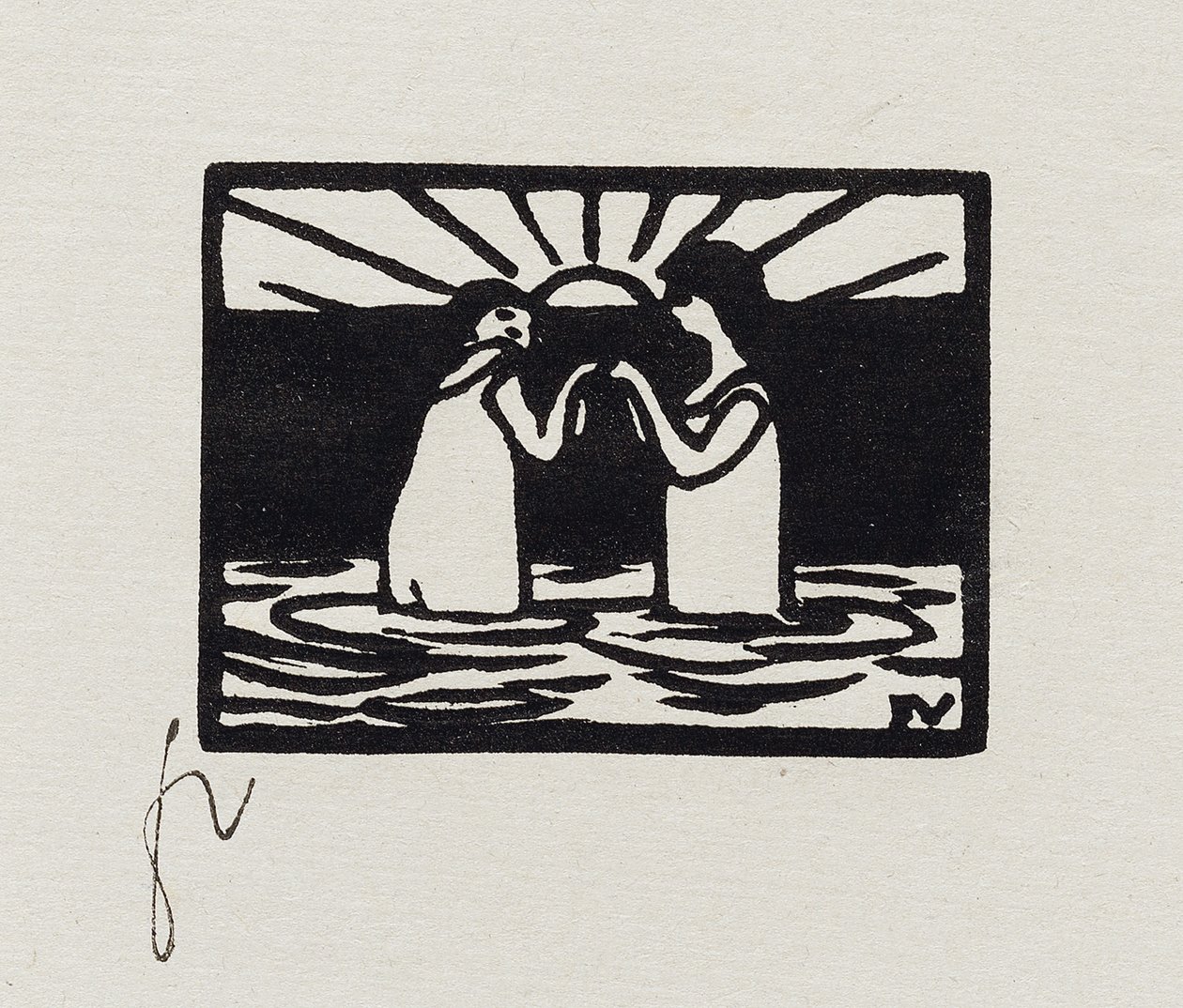 Spelletjes in de zon, VII uit "Les Petites Baigneuses", 1893 door Felix Edouard Vallotton
