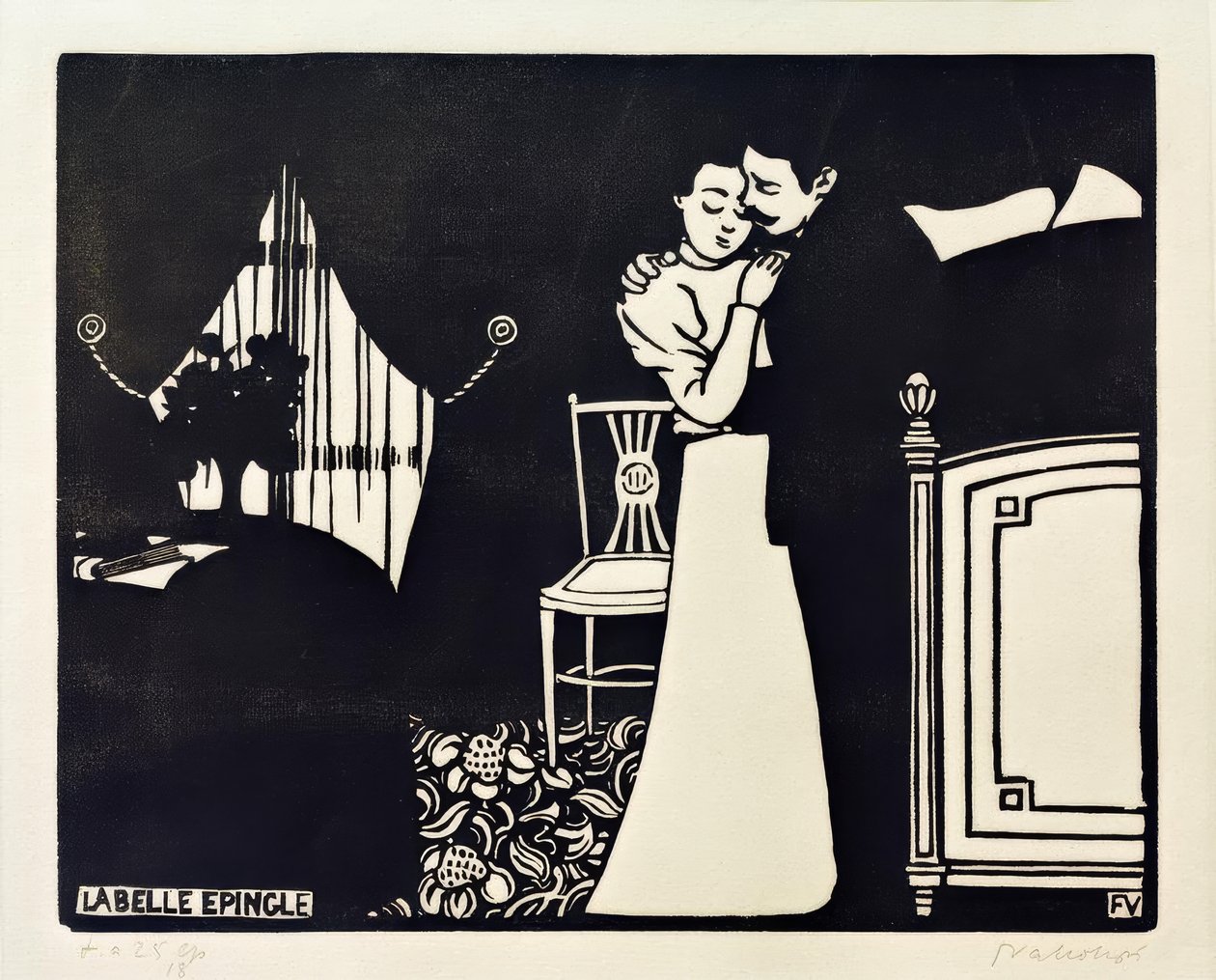 De mooie speld door Felix Edouard Vallotton
