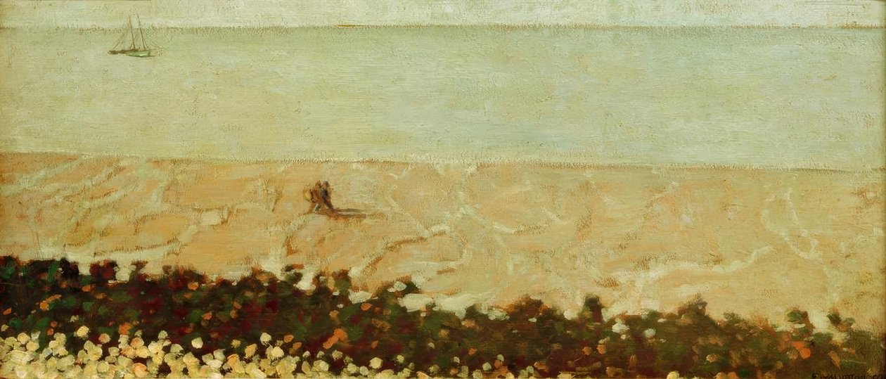 Het strand van Villerville | Felix Edouard Vallotton