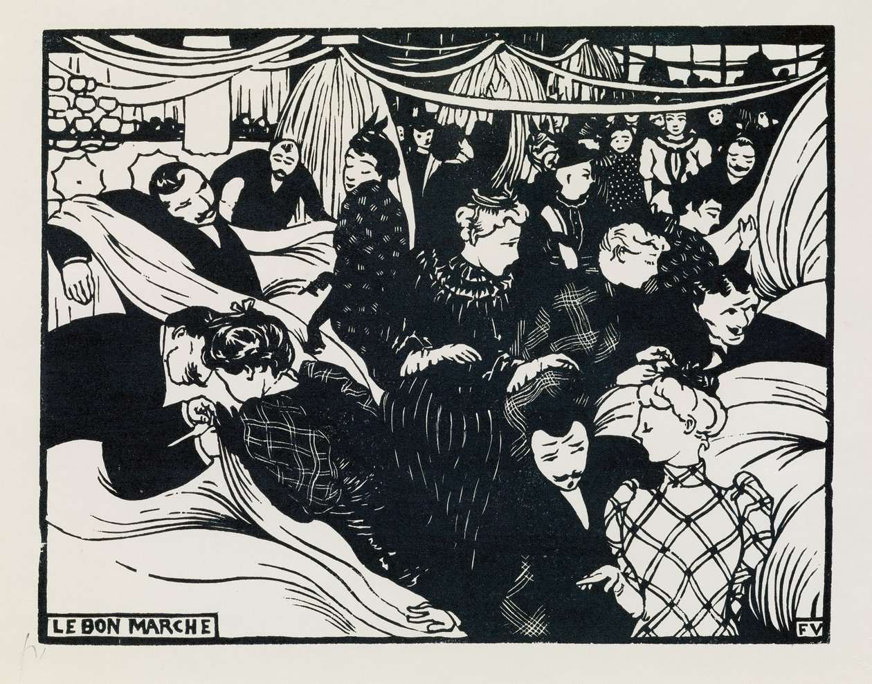 Le Bon Marche, 1893 door Felix Edouard Vallotton