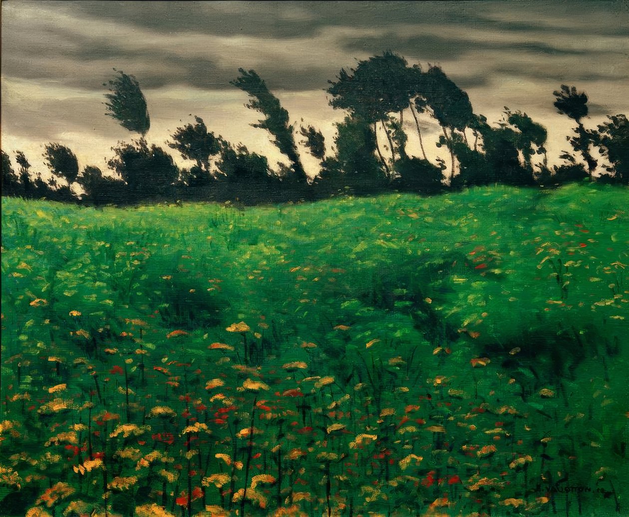 Het bloeiende veld door Felix Edouard Vallotton