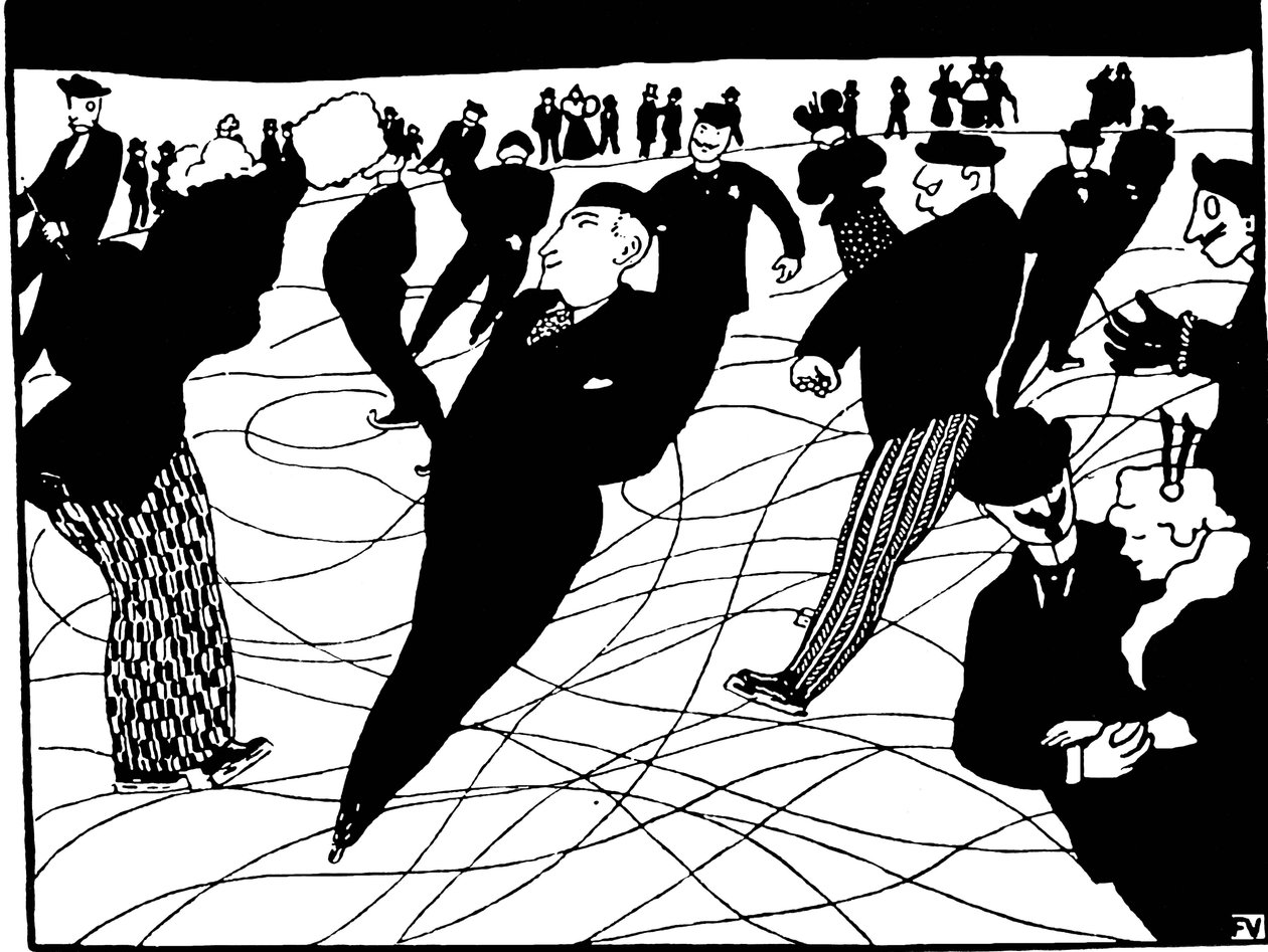 Schaatsers door Felix Edouard Vallotton