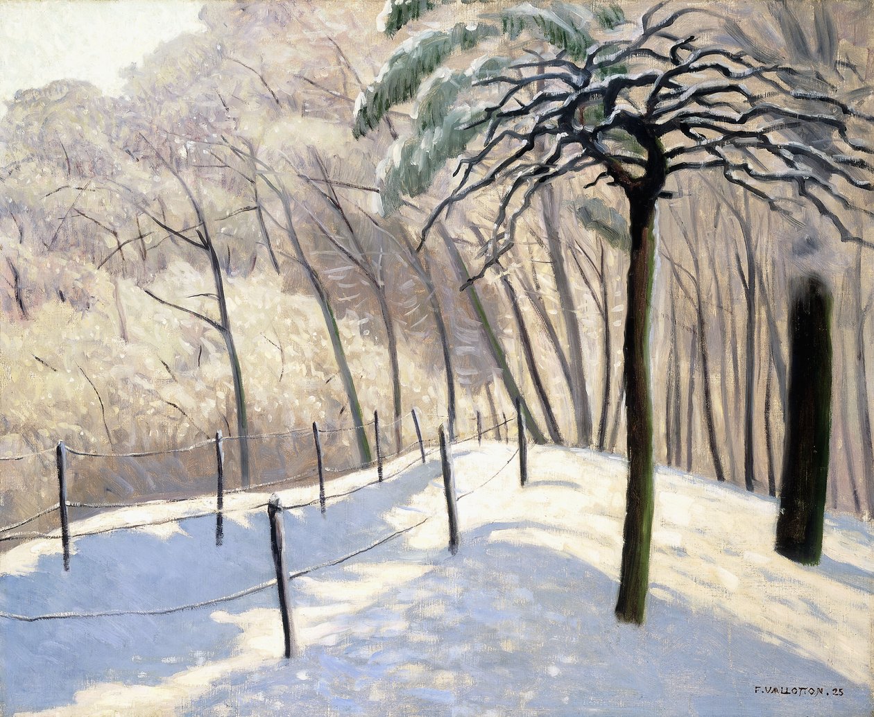 Sneeuwlandschap in Bois de Boulogne, 1905 door Felix Edouard Vallotton
