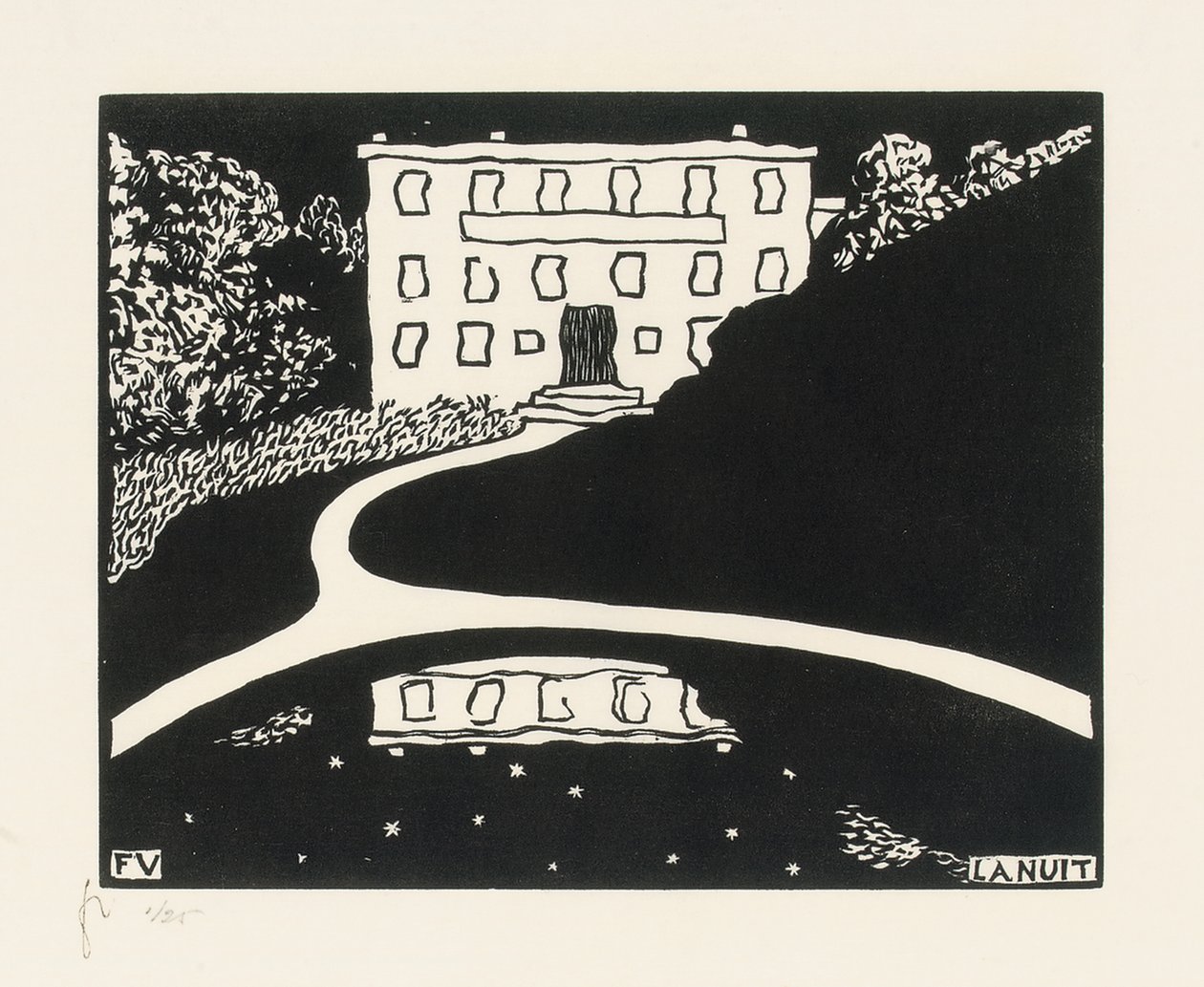 De Nacht door Felix Edouard Vallotton