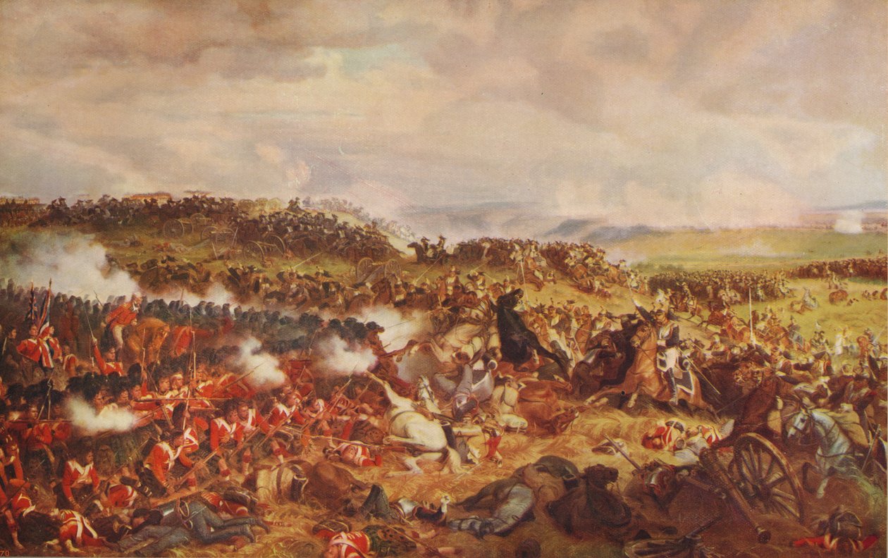 Aanval van de Franse Cuirassiers bij Waterloo, 1874, ca. 1915 door Felix Henri Emmanuel Philippoteaux