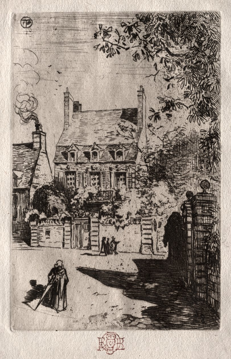In de provincie: Het huis in Orléans door Felix Hilaire Buhot
