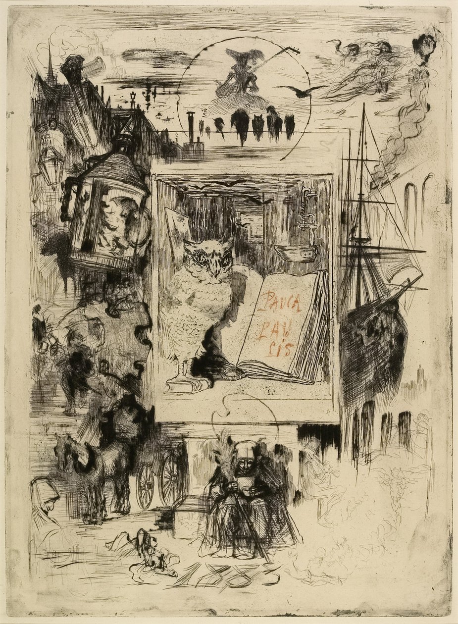 Le Hibou (De Uil), 1883 door Felix Hilaire Buhot