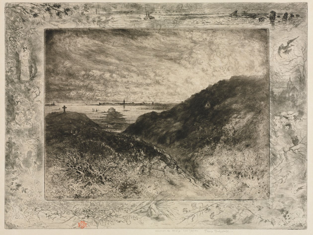 De Klif: Baai van Saint-Malo, 1886-1890 door Felix Hilaire Buhot