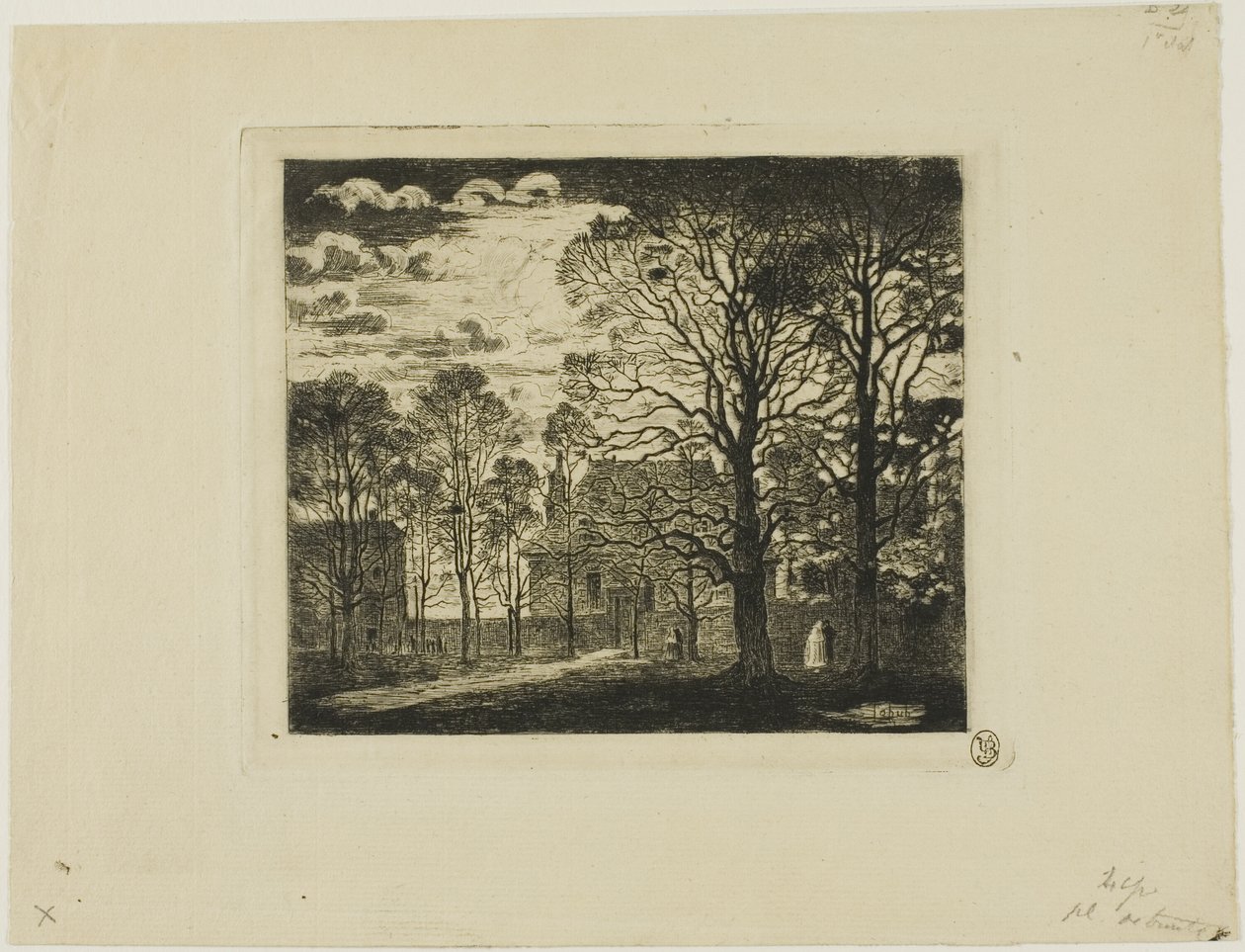 Het klooster, laan van het observatorium door Felix Hilaire Buhot