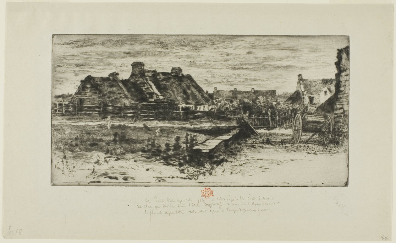 De Grote Rieten Huisjes door Felix Hilaire Buhot