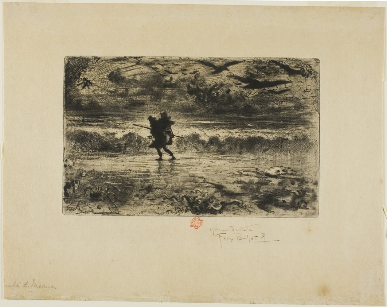 De schilder van zeegezichten door Felix Hilaire Buhot