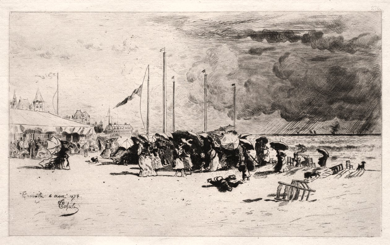 De Storm bij Trouville door Felix Hilaire Buhot
