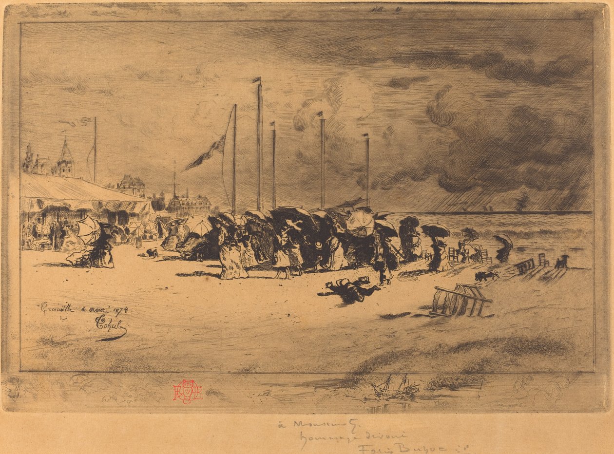 Een Graan in Trouville door Felix Hilaire Buhot