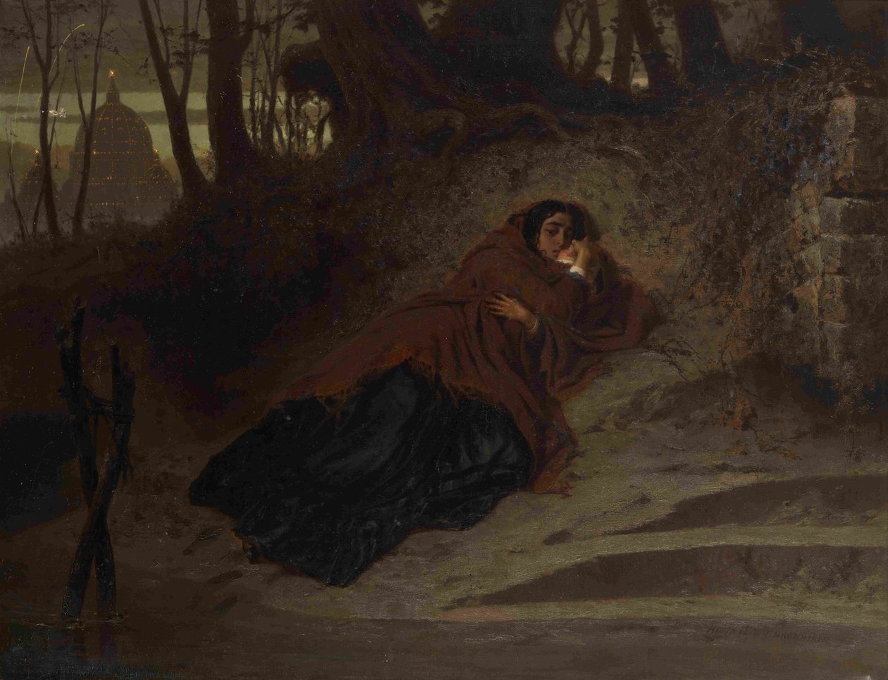 Verlaten. Het Vaticaan en de Zonde, 1872 door Feodor Andreyevich Bronnikov