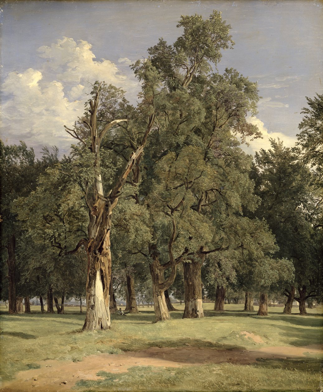 Iepenbomen in Prater door Ferdinand Georg Waldmuller