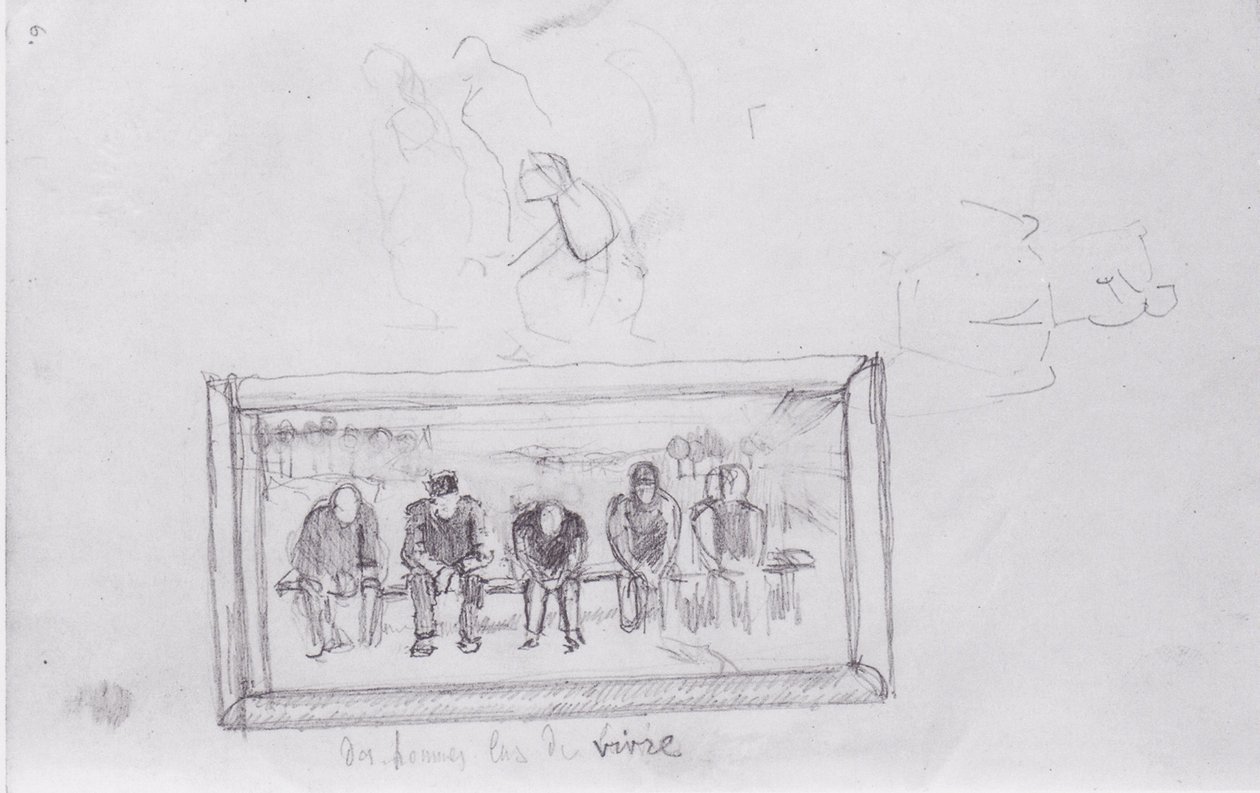 Gesamtstudie zu den Lebensmüden door Ferdinand Hodler