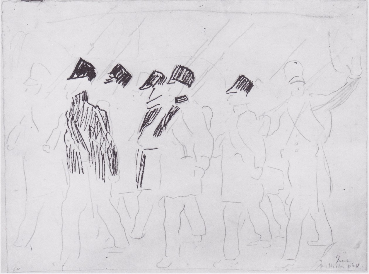 Vertrekkende soldaten 2 door Ferdinand Hodler