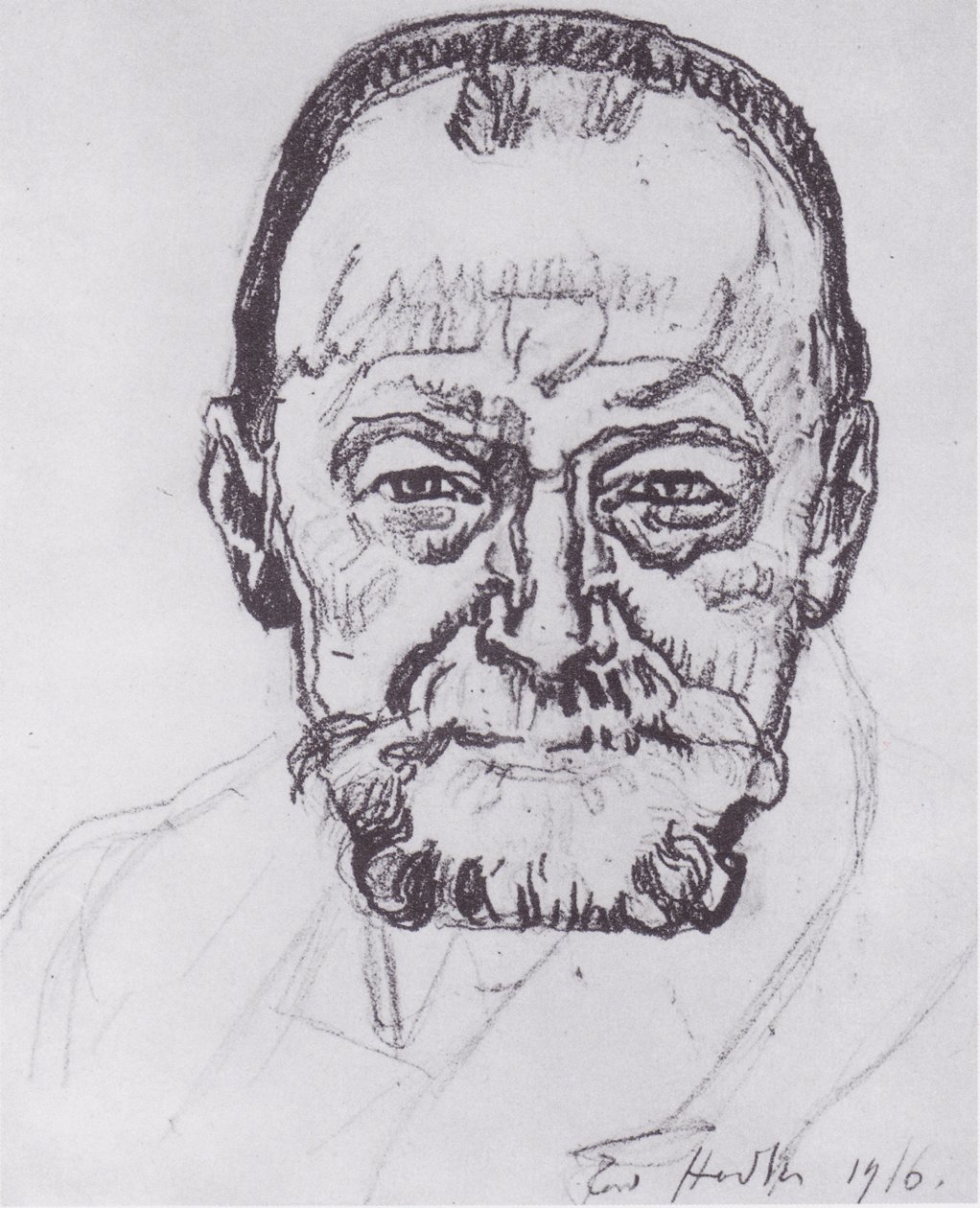 Zelfportret-studie door Ferdinand Hodler