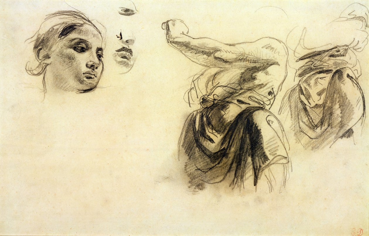 Figurenstudies door Ferdinand Victor Eugene Delacroix