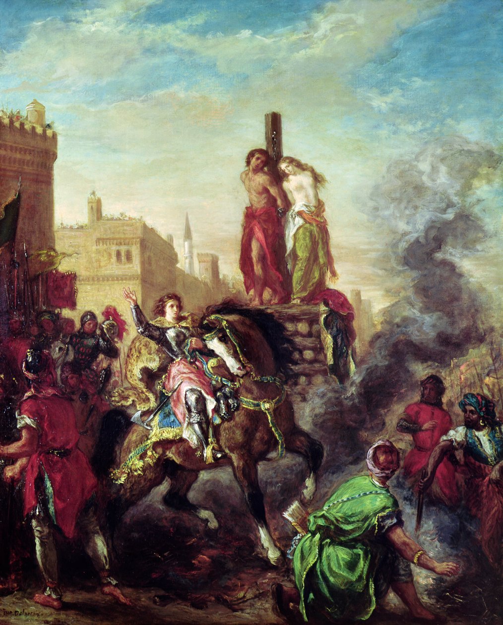 Olinda en Sophronia op de Brandstapel, uit 