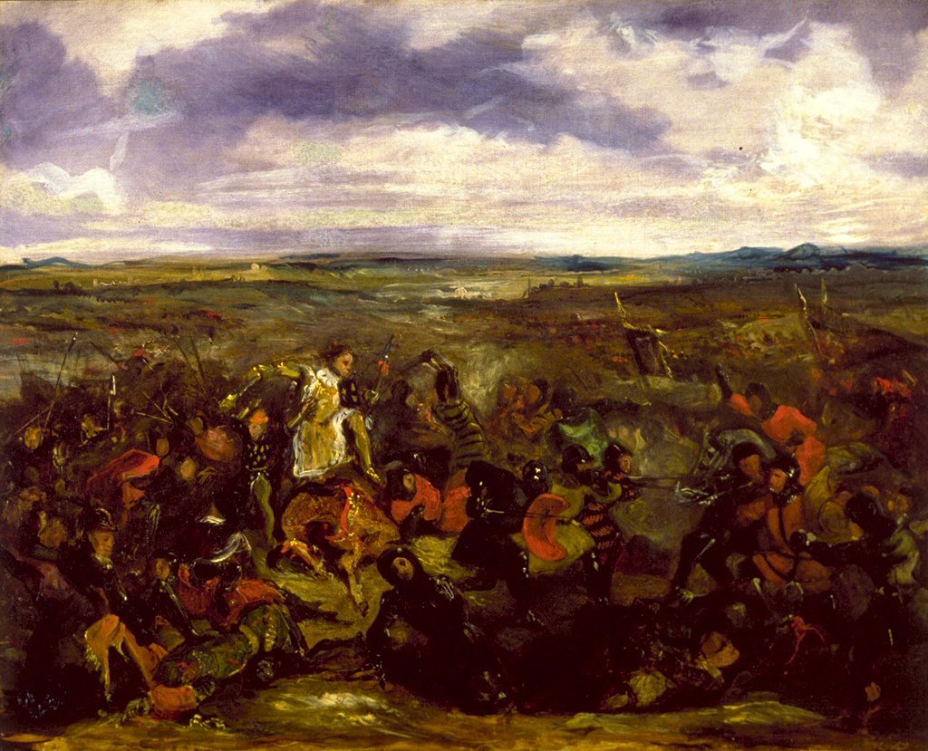 Schets voor de Slag bij Poitiers door Ferdinand Victor Eugene Delacroix