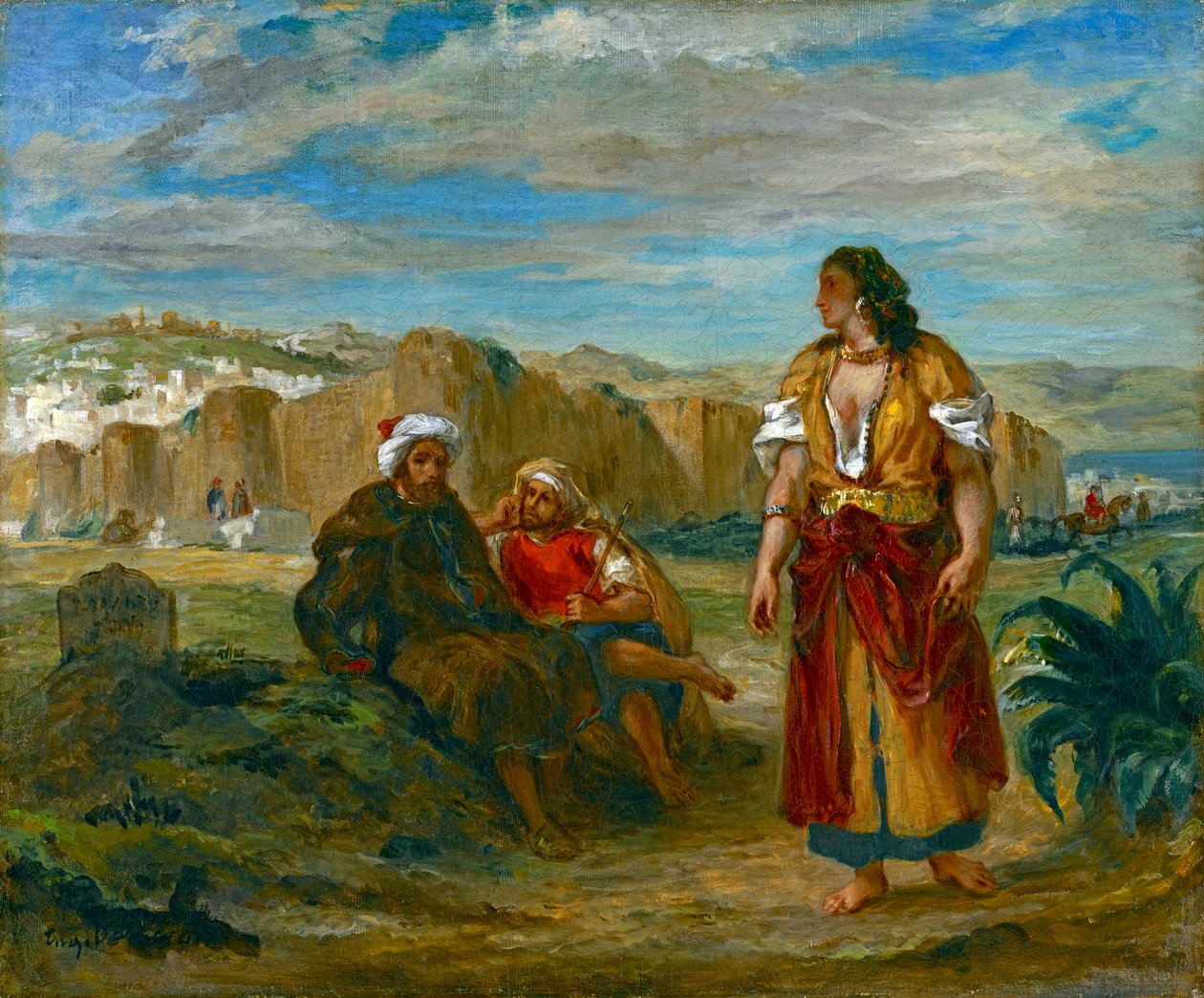 Uitzicht op Tanger, 1852-3 door Ferdinand Victor Eugene Delacroix