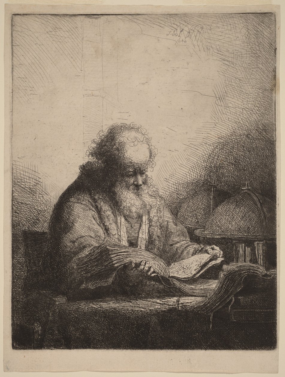 Een oude man die leest door Ferdinand Bol